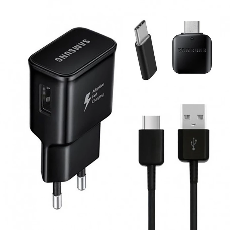 شارژر دیواری مدل EP-TA20EWE به همراه کابل تبدیل USB-C و مبدل USB-C و  USB-C OTG