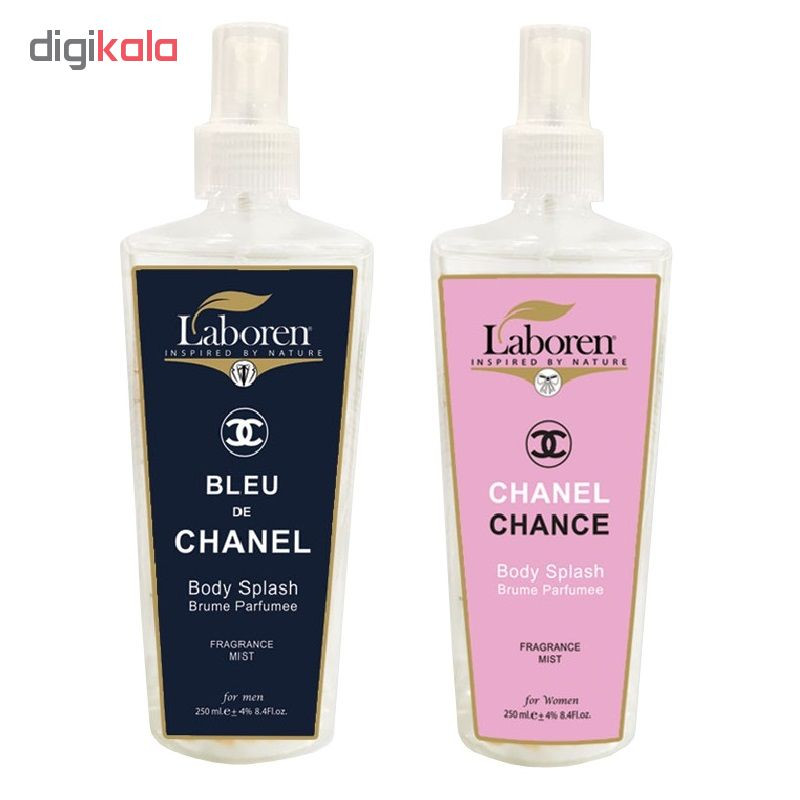 بادی اسپلش لابورن مدل Chanel Chance & Blue Chanel حجم 250 میلی لیتر مجموعه 2 عددی