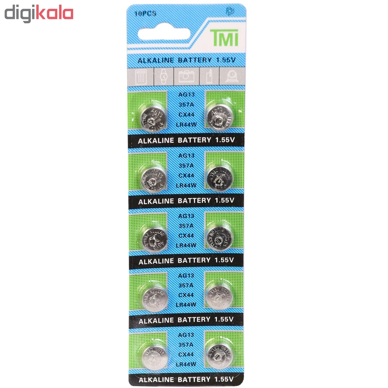 باتری ساعتی تی ام آی مدل LR44 A76 AG13  بسته 10 عددی عکس شماره 2