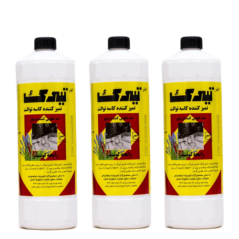مایع شوینده سرویس بهداشتی تیرک مدل lavender حجم 1000 میلی لیتر بسته 3 عددی