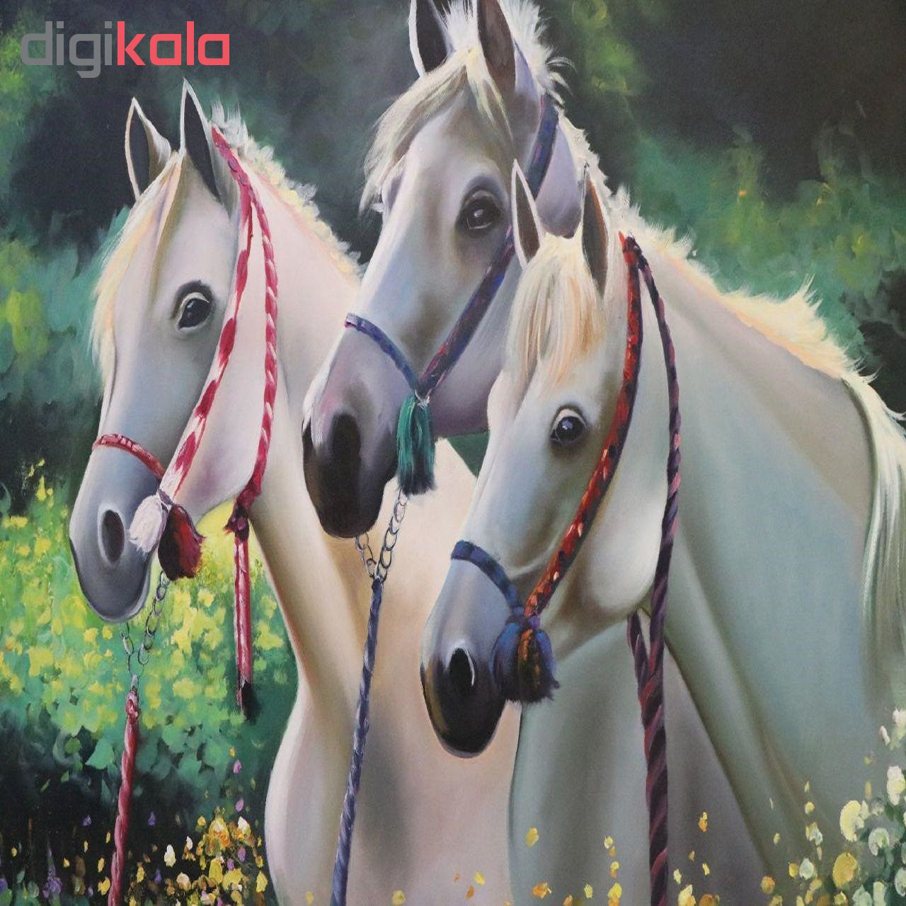 تابلو نقاشی رنگ روغن طرح اسب سفید