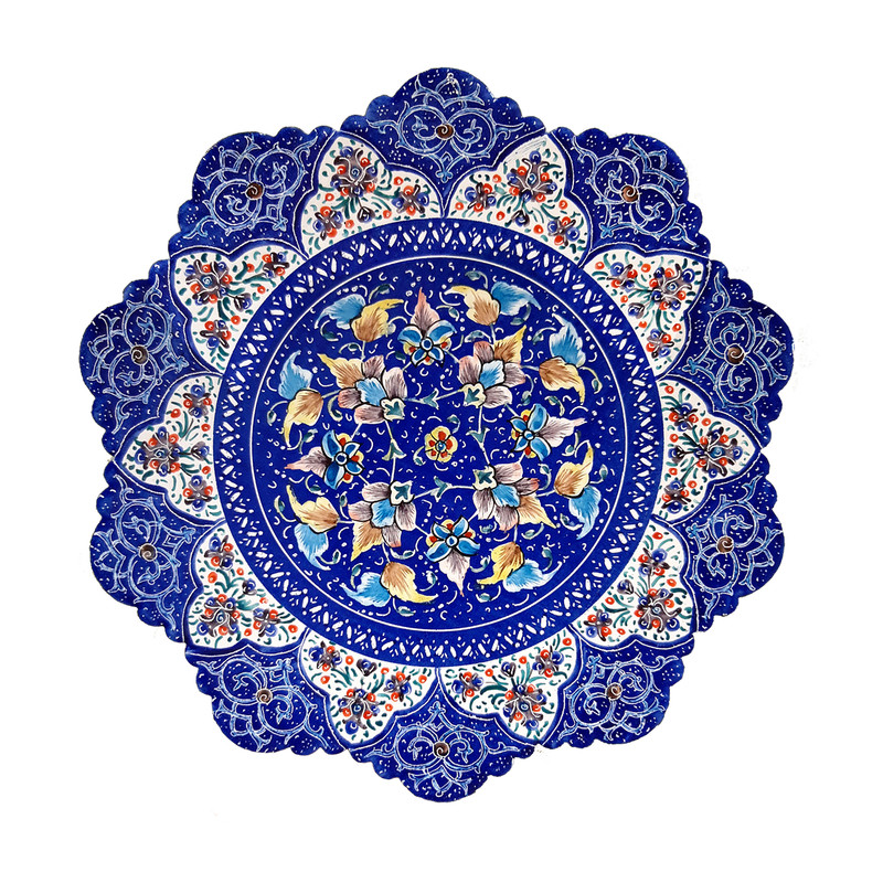 بشقاب میناکاری طرح گل شاه عباسی مدل -20048-2