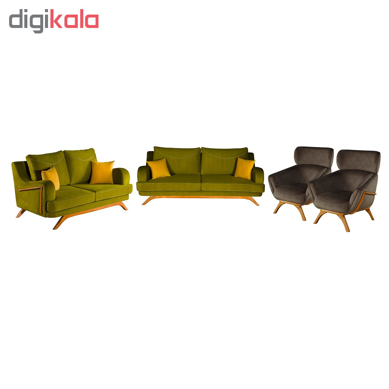 مبل راحتی هفت نفره چشمه نور کد MA-403/CR-GR-BR