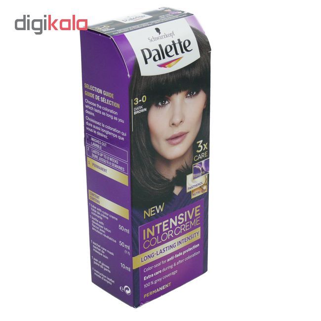 کیت رنگ مو پلت سری Intensive شماره 0-3 حجم 50 میلی لیتر رنگ قهوه ای تیره -  - 4