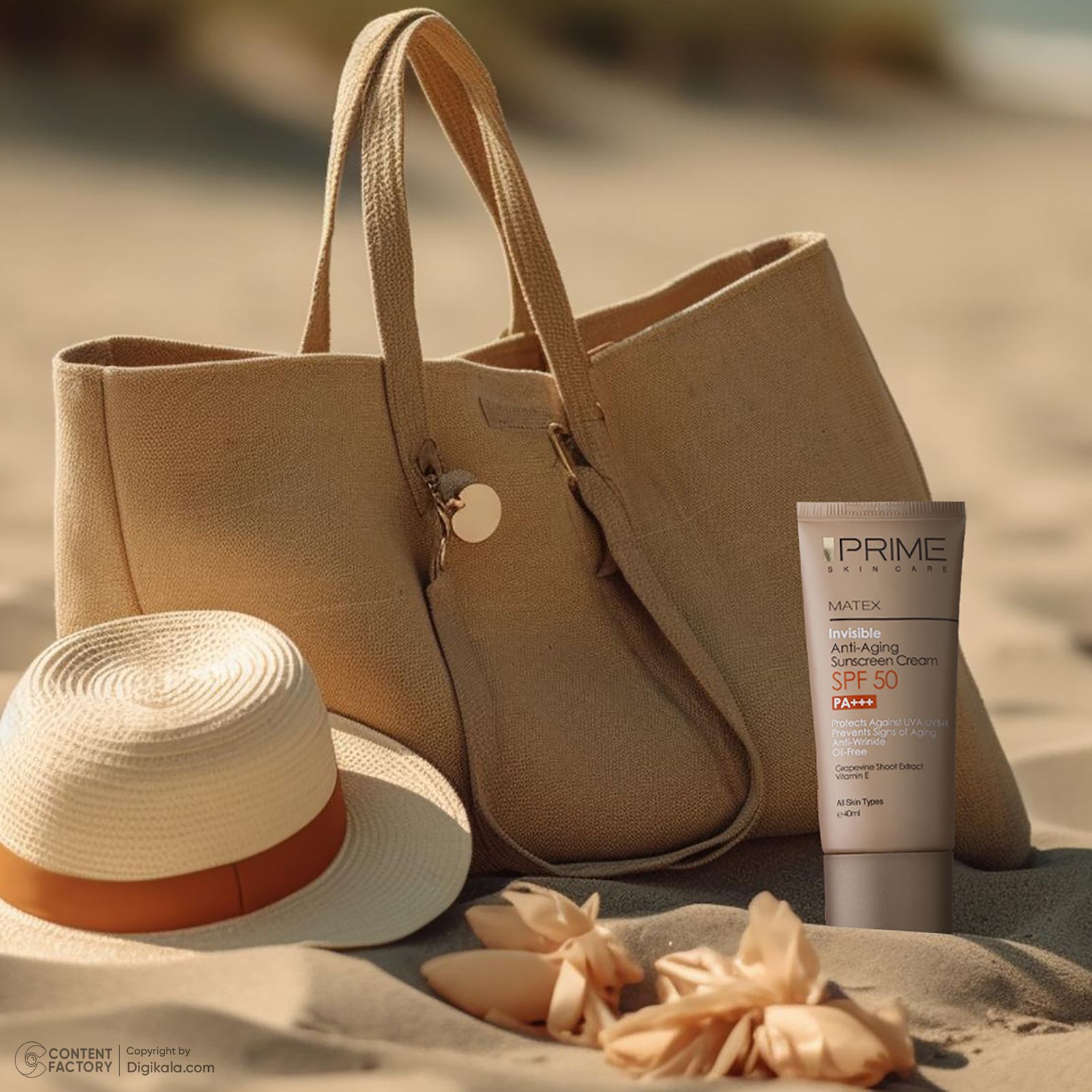 کرم ضدآفتاب بدون رنگ پرایم مدل Anti Aging SPF50، حجم 40 میلی‌لیتر -  - 7