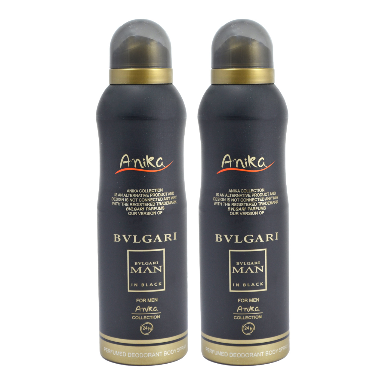 اسپری خوشبو کننده بدن مردانه آنیکا مدل Bvlgari in black حجم 200 میلی لیتر مجموعه 2 عددی