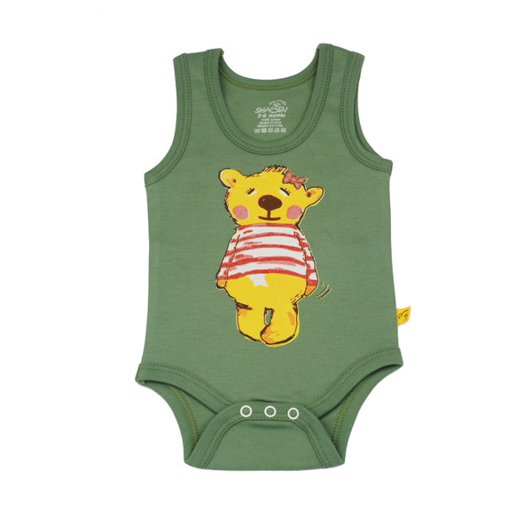 بادی نوزادی دخترانه شابن طرح خرس دختر