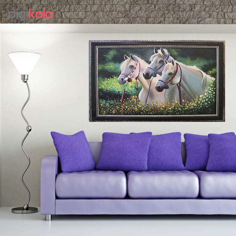 تابلو نقاشی رنگ روغن طرح اسب سفید