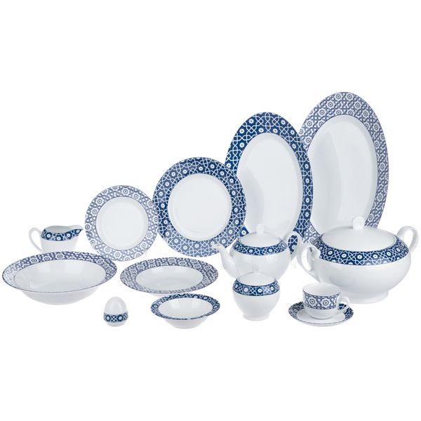 سرویس غذاخوری 102 پارچه چینی زرین ایران سری ایتالیا اف مدل میبد درجه یک سرویس غذاخوری 102 پارچه چینی زرین ایران سری ایتالیا اف مدل میبد درجه یک