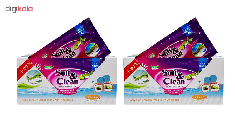 دستمال مرطوب سافت اند کلین کد 04 مجموعه 2 عددی