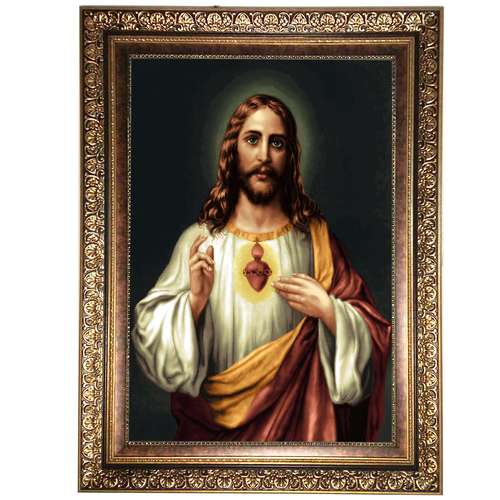 تابلو فرش ماشینی نقش نگار رضوی طرح مسیح کد 1096KC