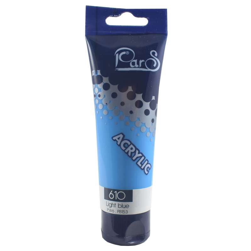 رنگ اکریلیک پارس کد 610 light blue حجم 75 میلی لیتر