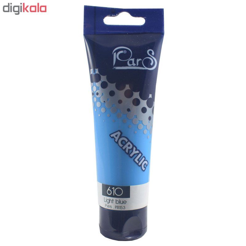رنگ اکریلیک پارس کد 610 light blue حجم 75 میلی لیتر