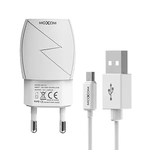 شارژر دیواری موکسوم مدل KH-34 به همراه کابل تبدیل microUSB