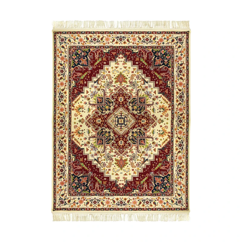 فرش ماشینی عرش طرح هریس زمینه کرم