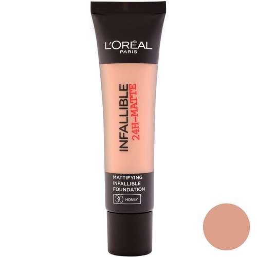 کرم پودر لورآل سری Infallible 24H-Matte مدل Honey شماره 30 حجم 35 میلی لیتر