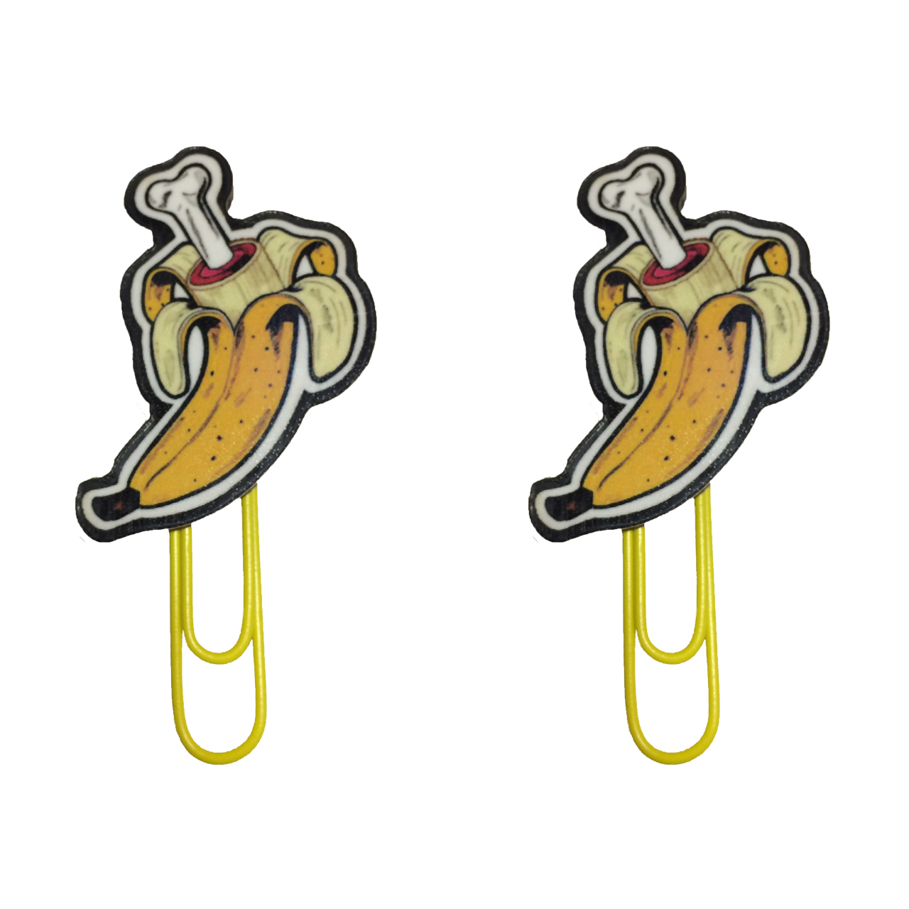 گیره کاغذ طرح موز کد 4 بسته 2 عددی