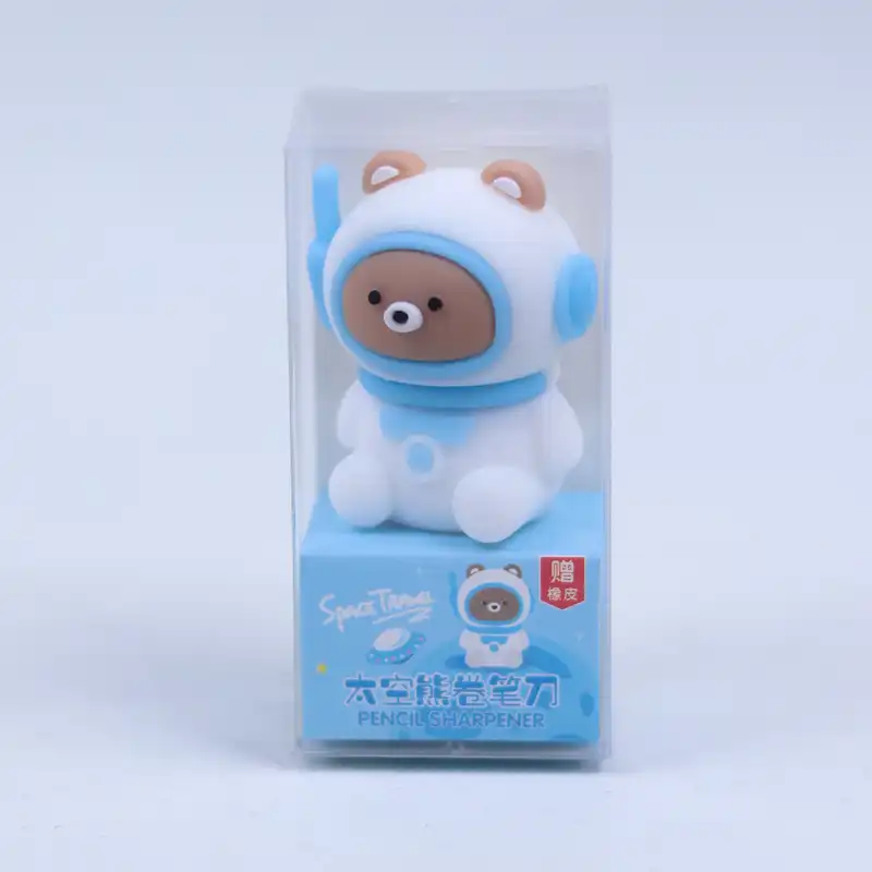 تراش مدل فانتزی طرح خرس فضانورد به همراه پاک کن