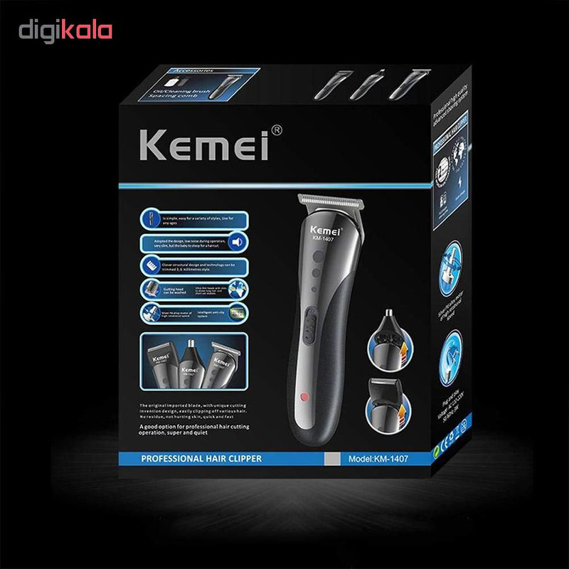 ماشین اصلاح موی صورت کیمی مدل KM-1407 ماشین اصلاح موی صورت کیمی مدل KM-1407