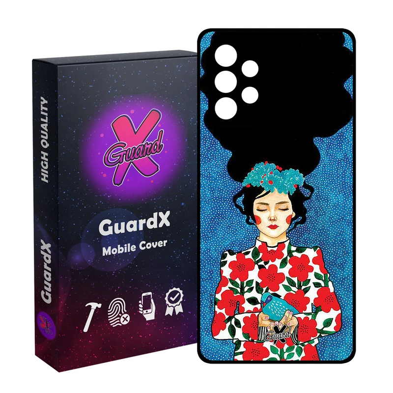 کاور گارد ایکس طرح Girl مدل Glass10137 مناسب برای گوشی موبایل سامسونگ Galaxy A52