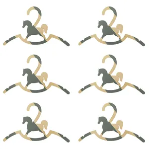 چوب لباسی طرح اسب  کد01 مجموعه 6 عددی