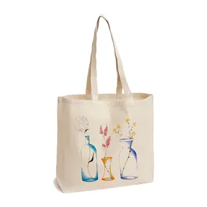 کیف دوشی پارچه ای طرح بطری گل مدل 50