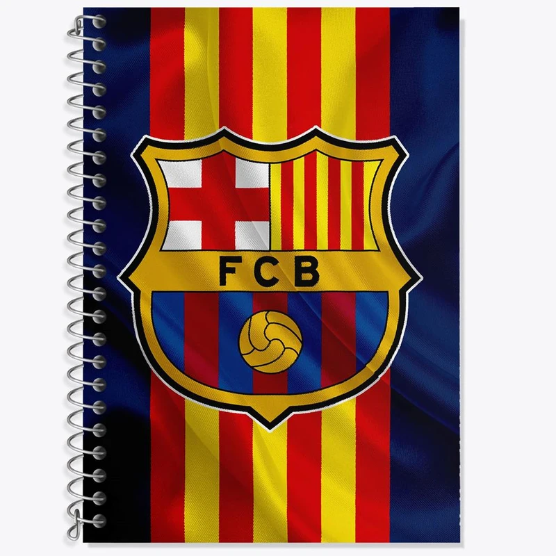 دفتر زبان 50 برگ خندالو مدل سه خط طرح باشگاه بارسلونا کد 26264