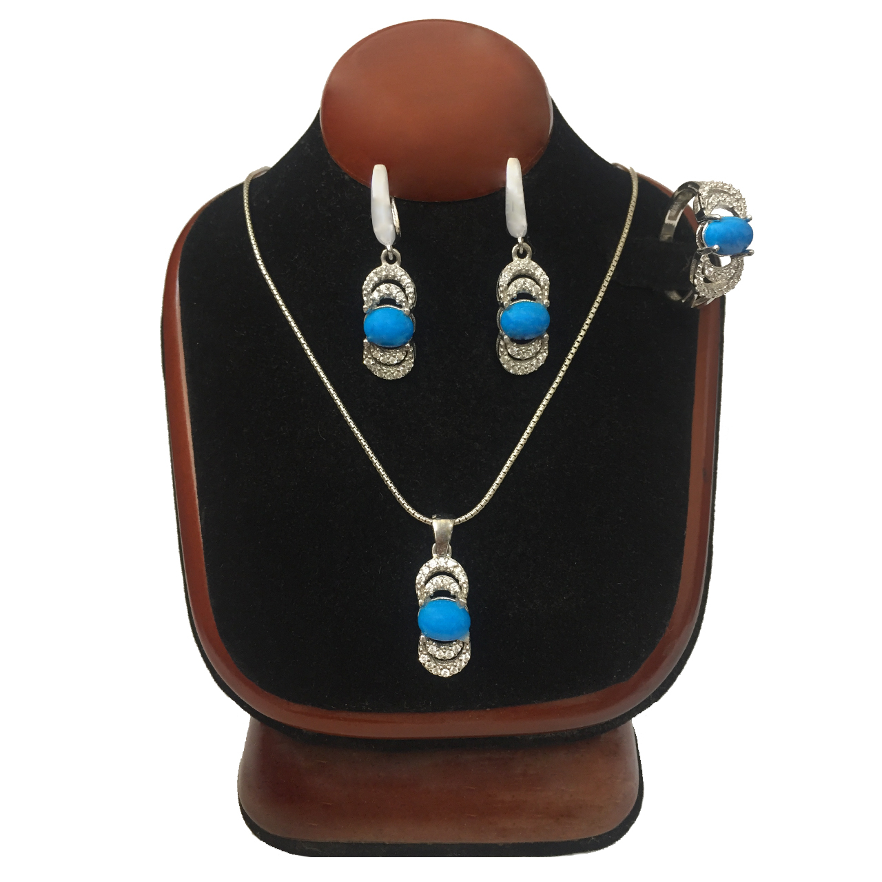 نیم ست نقره زنانه کد NF01