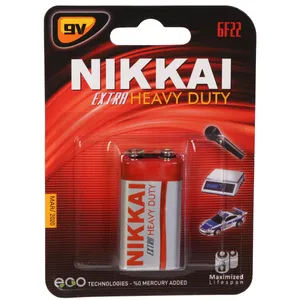 باتری کتابی نیکای مدل Extra Heavy Duty 6F22 