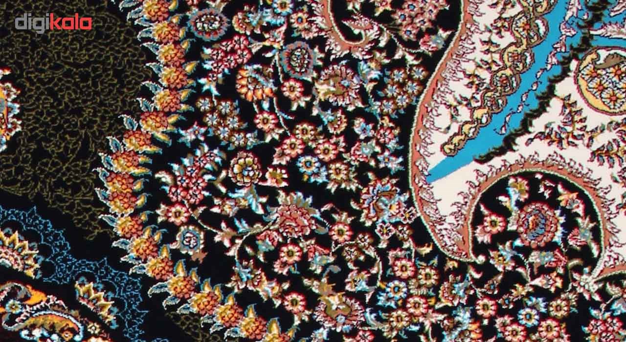 فرش ماشینی توس مشهد طرح شکوفه زمینه سرمه ای