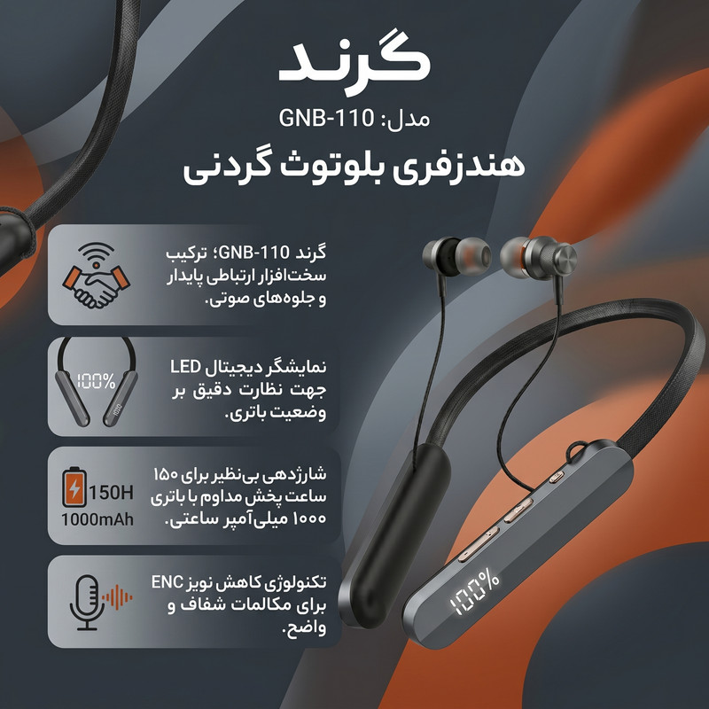 هدفون بلوتوثی گرند اسکای مدل GNB - 110