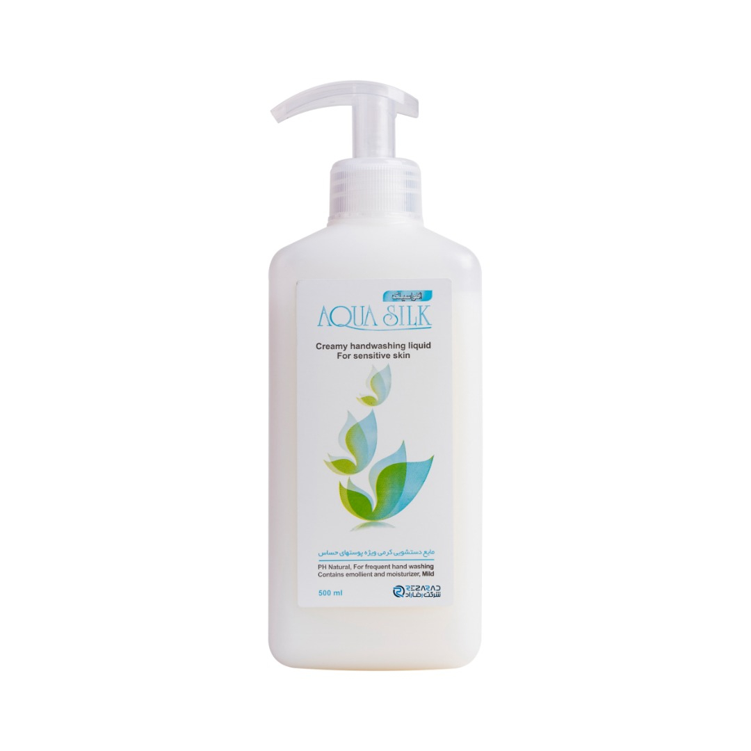 ﺻﺎﺑﻮن دﺳﺖ شرکت رضاراد مدل Aquasilk حجم 500 میلی لیتر