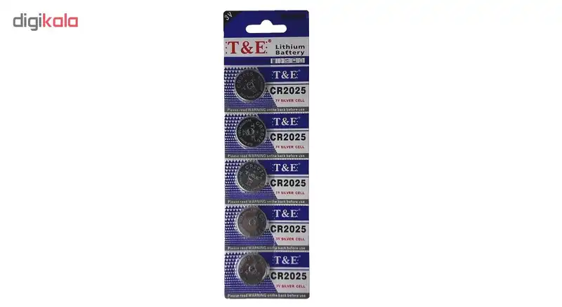 باتری سکه ای تی اند ای مدل CR2025 بسته 5 عددی