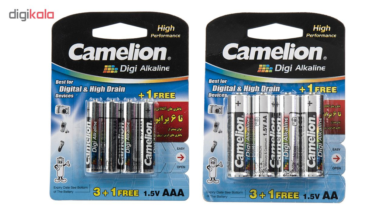 باتری قلمی و نیمقلمی کملیون مدل Digi Alkaline بسته 8 عددی