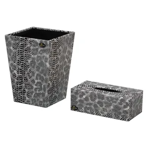 ست سطل و جای دستمال کاغذی تتیس مدل M-02