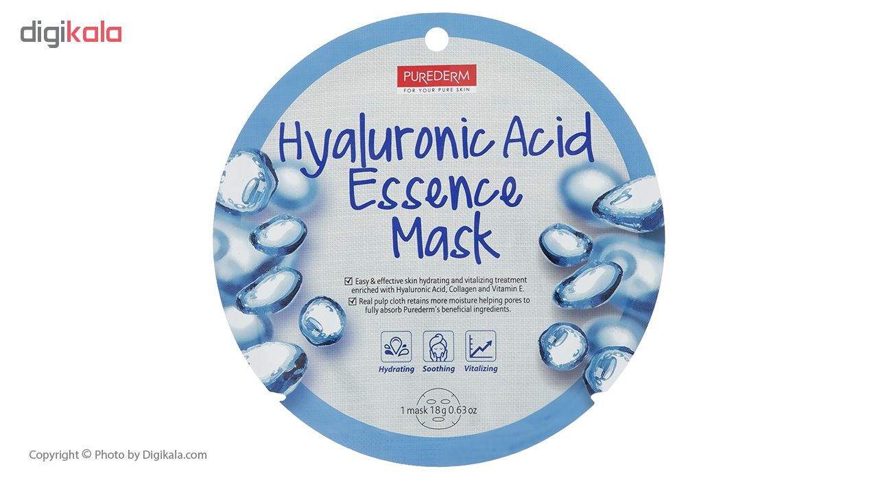 ماسک صورت پیوردرم مدل Hyaluronic Acid مقدار 18 گرم