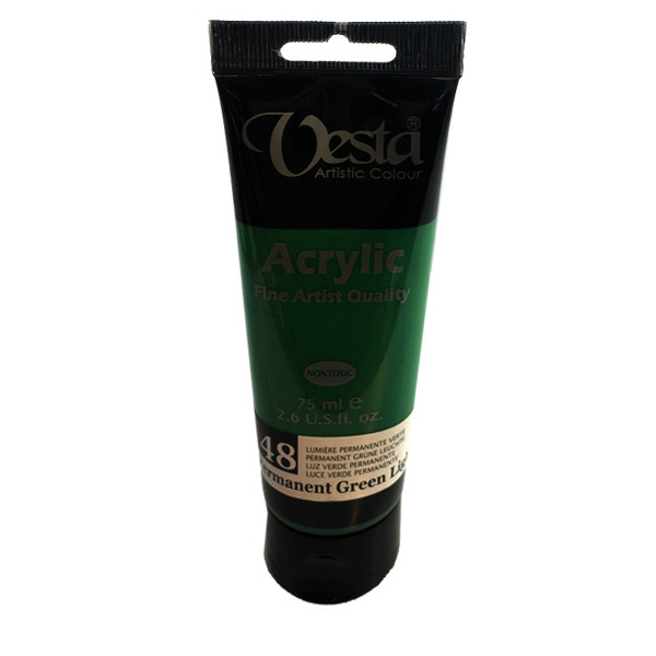 رنگ اکریلیک وستا مدل permanent green 48