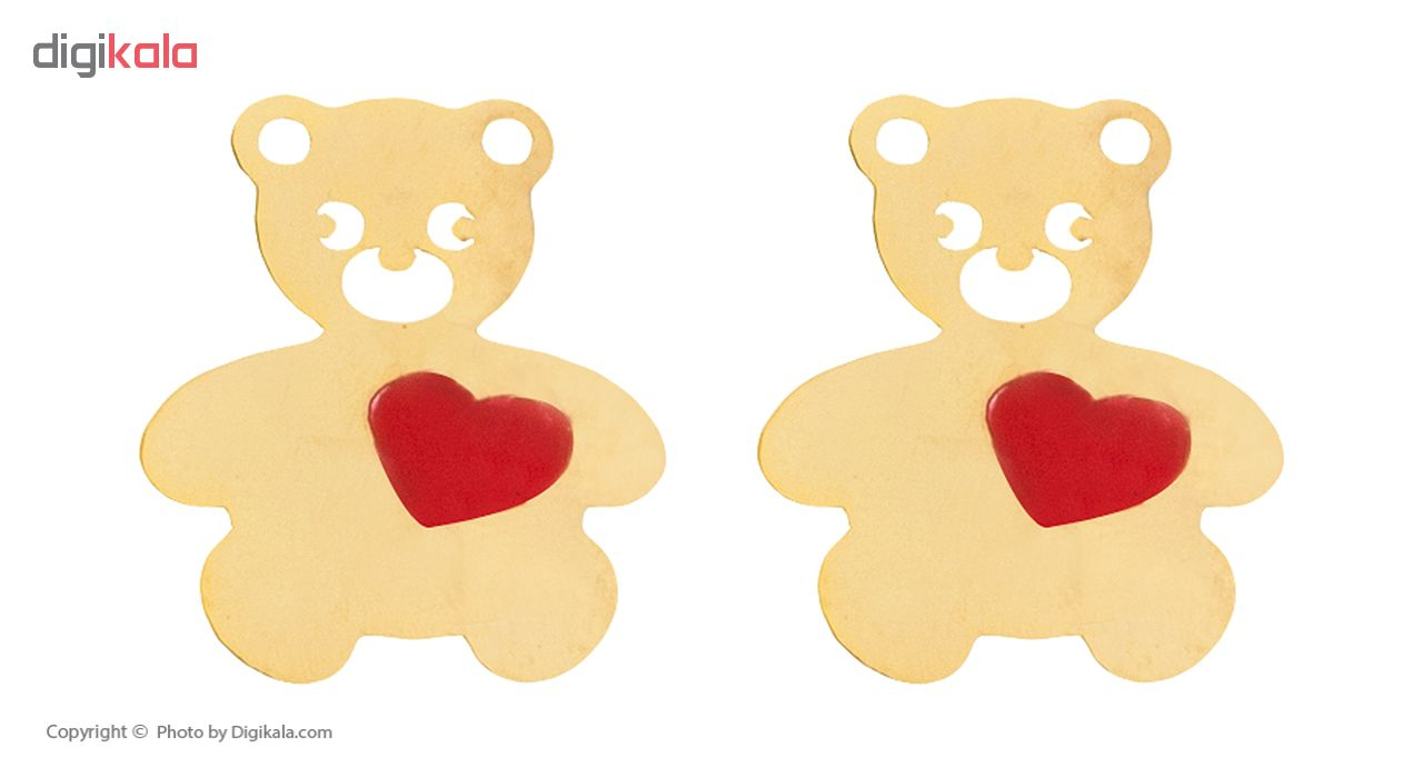 گوشواره طلا 18 عیار زنانه طرح خرس مهربان