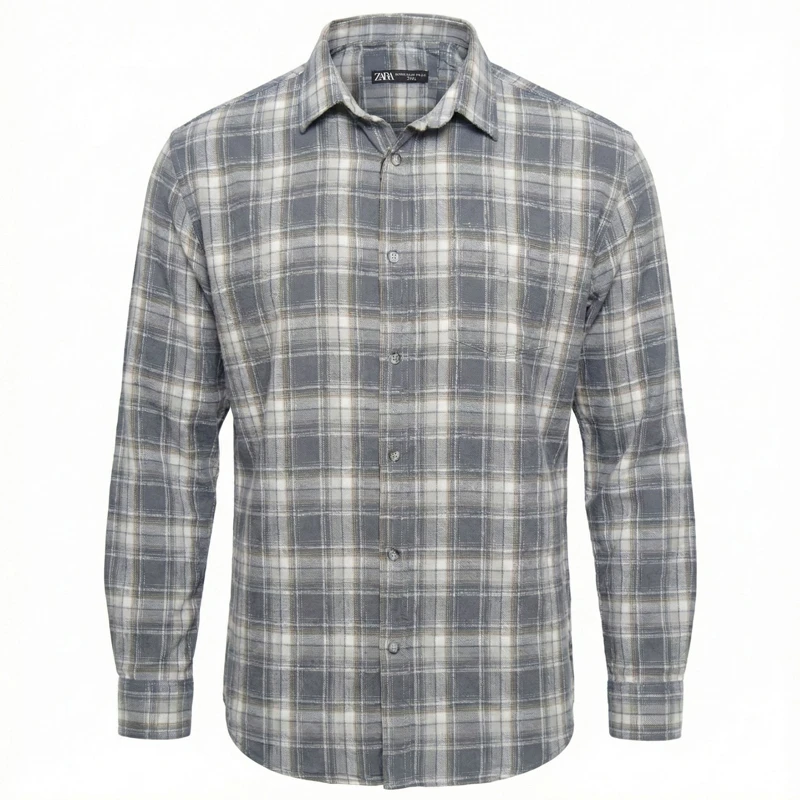 پیراهن آستین بلند یقه برگردان مردانه مدل z41