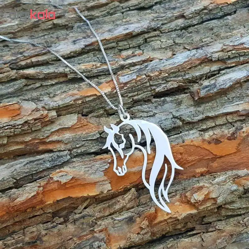 گردنبند نقره زنانه طرح اسب ترکمن کد AS52