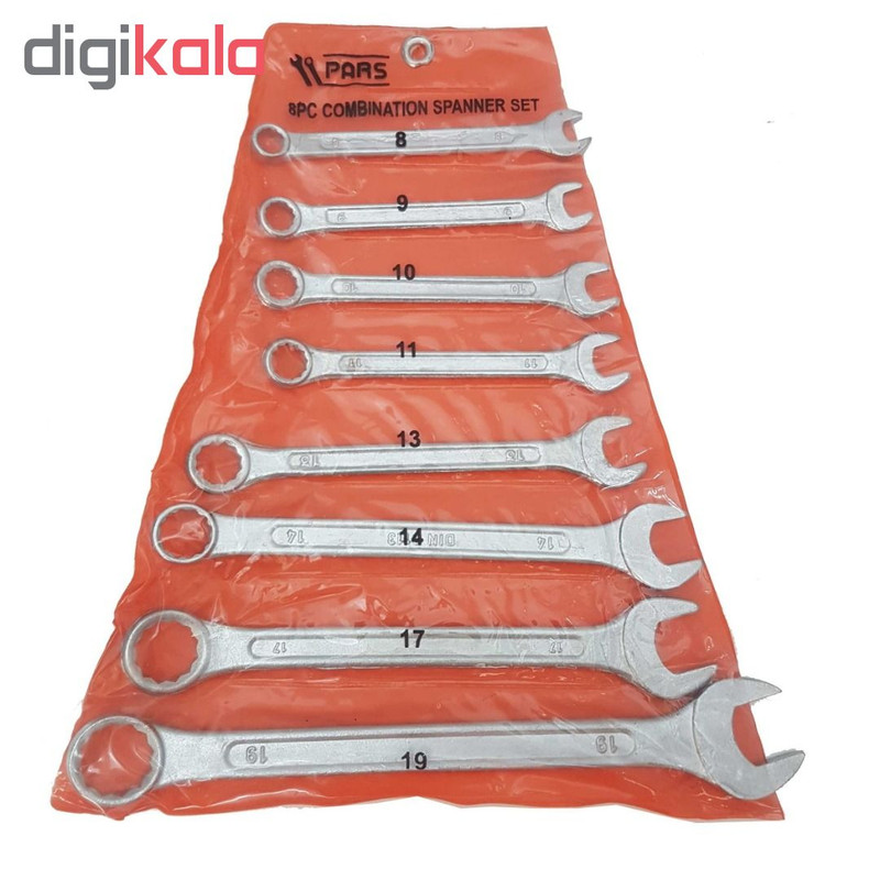 مجموعه 8 عددي آچار يكسر تخت يكسر رينگي پارس مدل p8 مجموعه 8 عددي آچار يكسر تخت يكسر رينگي پارس مدل p8