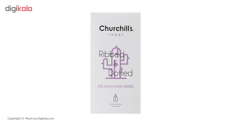 کاندوم چرچیلز مدل Ribbed And Dotted بسته 12 عددی
