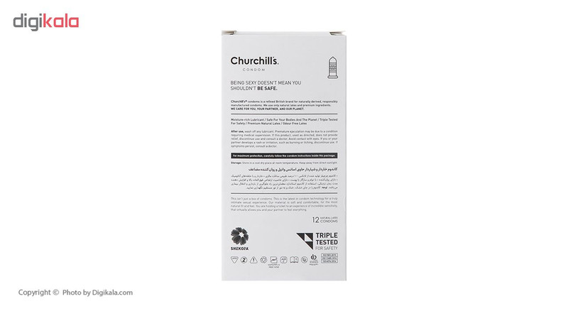 کاندوم چرچیلز مدل Ribbed And Dotted بسته 12 عددی