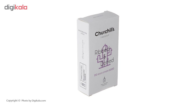کاندوم چرچیلز مدل Ribbed And Dotted بسته 12 عددی