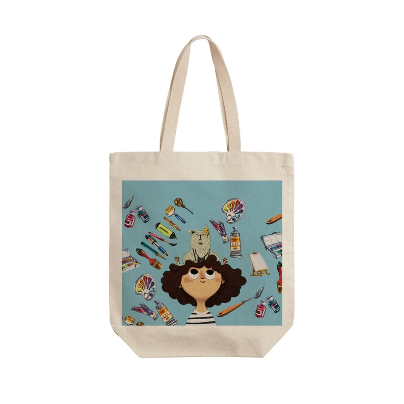 ساک خرید ترمه طراحان ایده مدل پسر نقاش کد 0034 - L