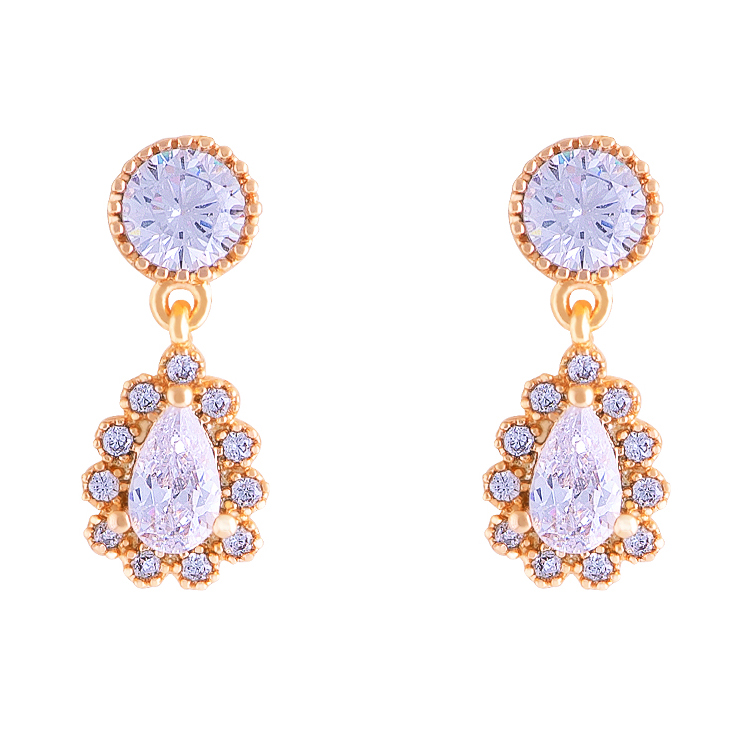 گوشواره زنانه مون لایت طرح اشک کد E1267