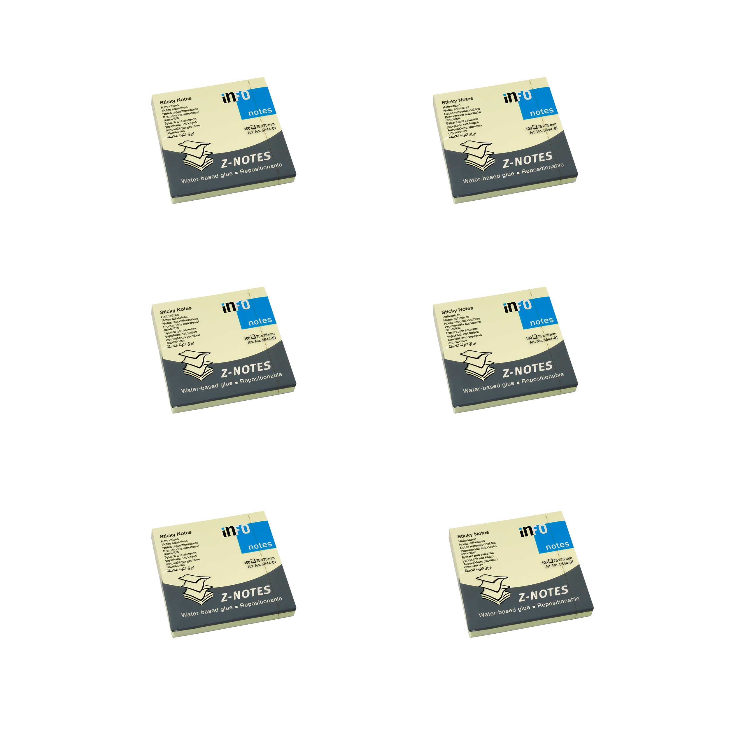 کاغذ یادداشت چسب دار اینفو مدل آکاردئونی 01-5644 بسته 6 عددی