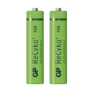 باتری نیم قلمی قابل شارژ جی پی مدل ReCyko Plus 750 بسته دو عددی