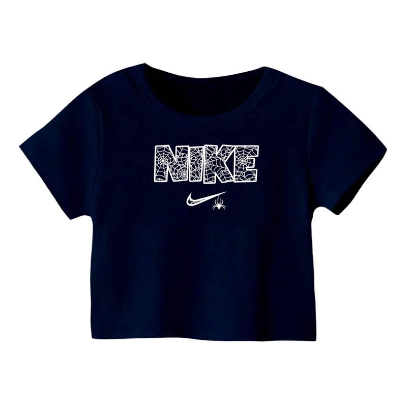 کراپ‌ تی‌شرت آستین کوتاه زنانه مدل لوگو کد 23