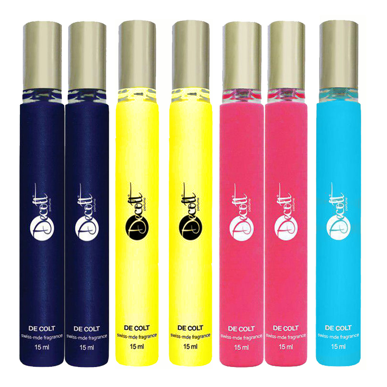 عطر جیبی دکلت مدل 130 حجم 15 میلی لیتر مجموعه 7 عددی